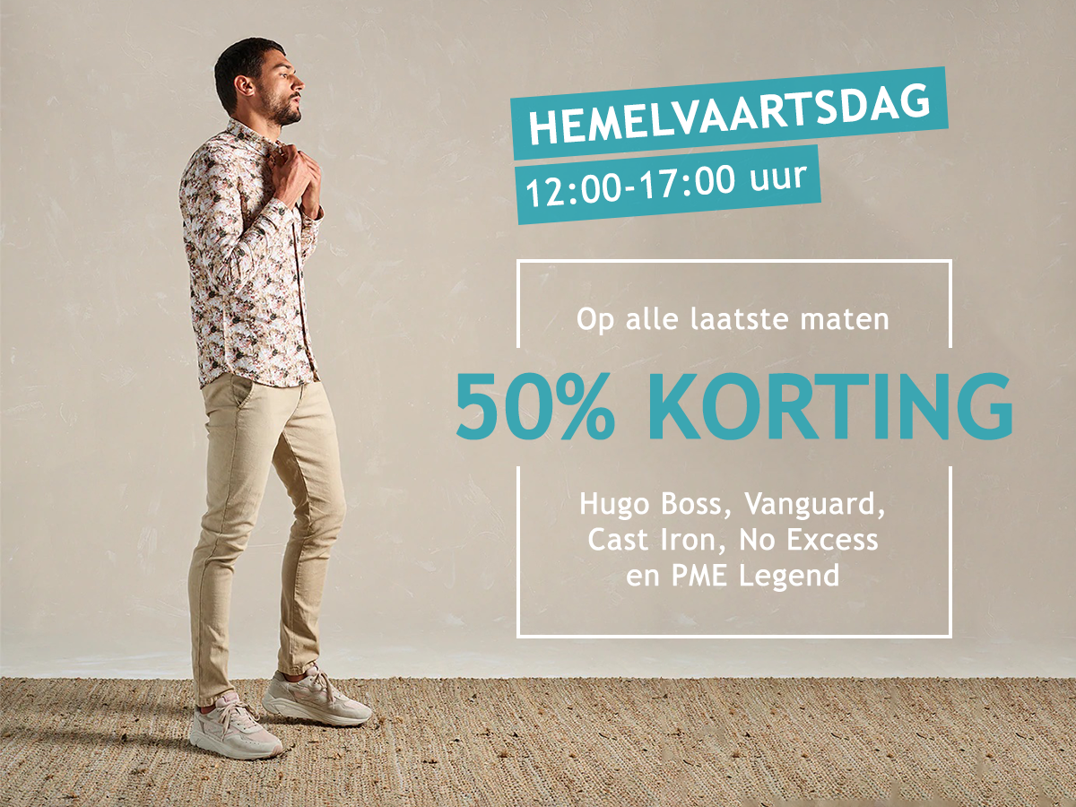 Germano Menswear Hemelvaartsdag geopend van 12.00 tot 17.00 uur