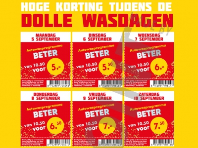 Hoge korting tijdens de dolle wasdagen bij Shell Station Stadsdennen