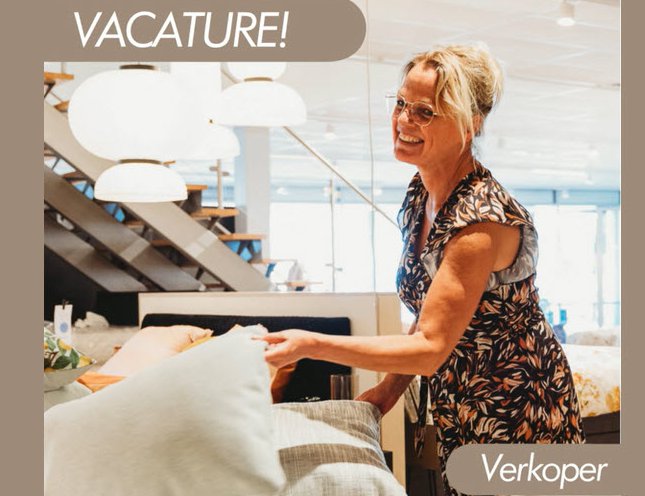 Vacature verkoopmedewerker (28-32 uur per week) den Herder Slapen