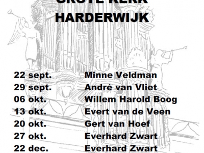 Minne Veldman bijt de spits af in de najaarsorgelserie in Harderwijk