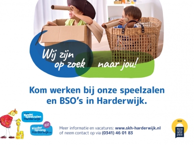 Stichting Kinderspeelzalen Harderwijk is op zoek naar personeel!