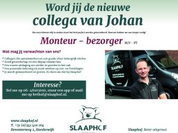 Slaaphof is op zoek naar een monteur - bezorger voor 12-18 uur per week