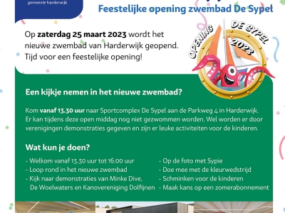 Kom je ook naar de feestelijke opening van het nieuwe zwembad de Sypel