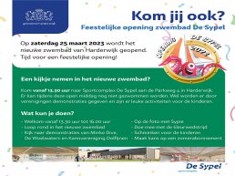 Kom je ook naar de feestelijke opening van het nieuwe zwembad de Sypel