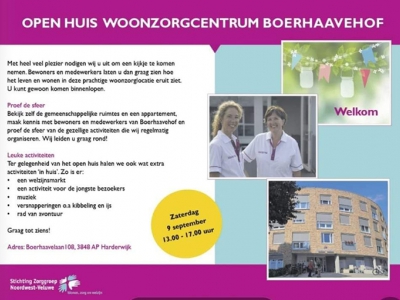 Open huis Woonzorgcentrum Boerhaavehof in Harderwijk