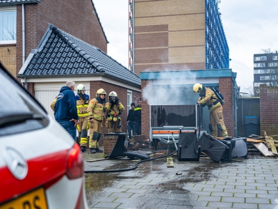 Brand in aanhanger op de Couperuslaan in Harderwijk