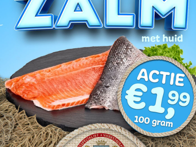 Profiteer van de verse Zalm Actie = 100 gram €1,99