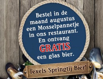 Gratis glas Springtij Texels bier bij uw Mosselpannetje