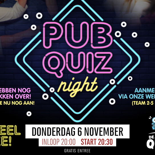 Pubquiz in Cafe de Liefde: nog plek voor een team!