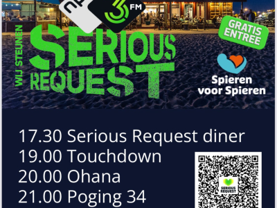 10 december Serious request avond in Walhalla: 4 bands, 1 doel