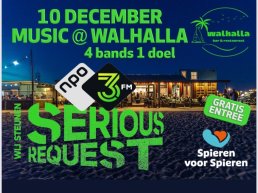 10 december Serious request avond in Walhalla: 4 bands, 1 doel