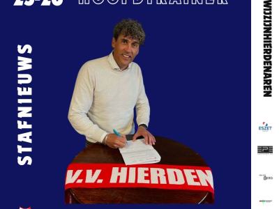 Hoofdtrainer Michael van de Berg vertrekt na dit seizoen bij v.v. Hierden