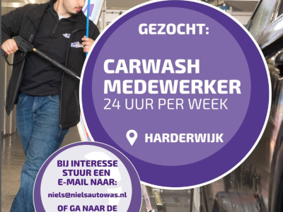 Gezocht: carwash medewerker 24 uur per week