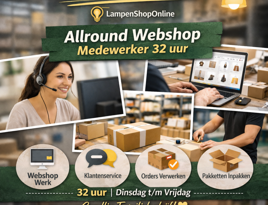 Vacature: Allround Webshop Medewerker (32 uur)