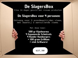 De Slagersbox voor 4 personen: elke 14 dagen gevuld met nieuwe producten