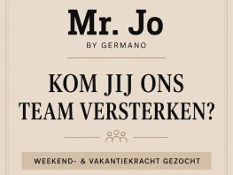 Mr. Jo by Germano is op zoek naar een weekend- & vakantiekracht