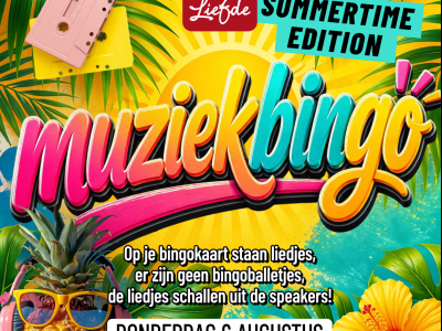 Donderdagavond 6 augustus Muziekbingo in Café De Liefde