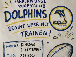 Harderwijkse Rugbyclub Dolphins begint weer met trainen