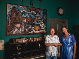 Schilderij van Henk Schiffmacher nu eigendom van Stadsmuseum Harderwijk