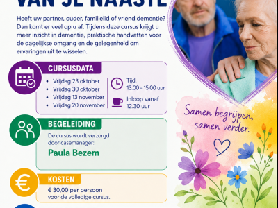 Cursus ‘Omgaan met dementie van je naaste’ in Odensehuis Harderwijk